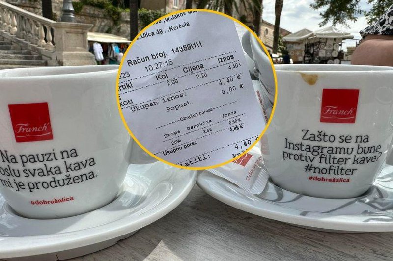 Slovenko na Korčuli ni šokirala cena, ampak kava! Poglejte, kaj je dobila za 2,2 evra (FOTO) (foto: Uredništvo)