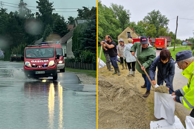 Pomurci se borijo z naraslimi rekami: v Ljutomeru izčrpani, k pomoči pri polnjenju vreč pozivajo občane (foto: Facebook/Olga Karba)