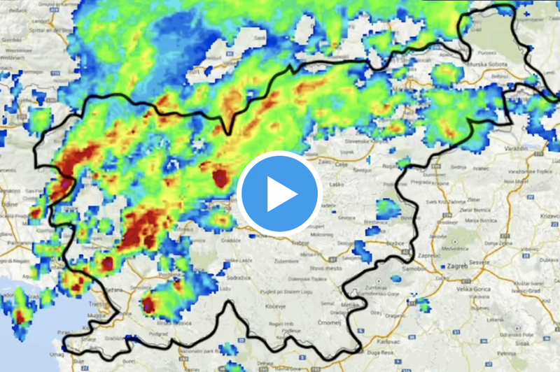 Poglejte si ta video: 10-sekundni loop radarske slike padavin, ki so v 36 urah potopile Slovenijo (foto: Twitter (zajem zaslona))