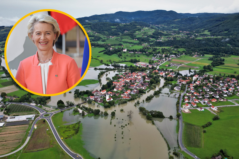 Slovenija za pomoč ob ujmi zaprosila tudi Nato, Ursula von der Leyen na ogled prizadetih območij (foto: Profimedia/Goran Rovan/BOBO/Fotomontaža)