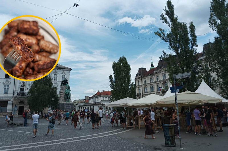 FOTO: Na vrhuncu turistične sezone v središču Ljubljane tujcem ponujajo ... bosanske dobrote! (foto: Uredništvo/Profimedia/fotomontaža)