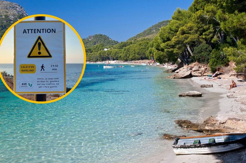 Domačinom se smeji: z lažnimi opozorilnimi znaki na plažah odganjajo turiste (foto: Profimedia/Twitter/Caterva_mnc/fotomontaža)