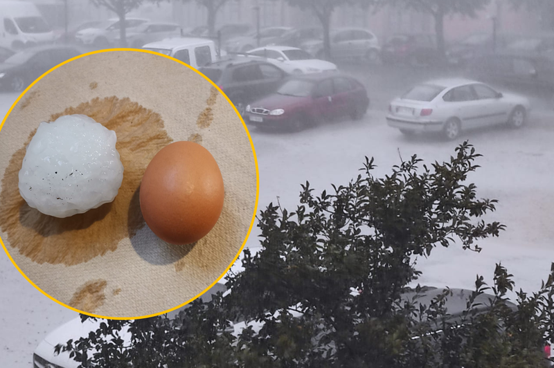 Se uresničuje najtemnejši scenarij? Na Obali silovite nevihte, v Istri močna vodna tromba, v Ajdovščini toča, velika kot jajce (foto: Facebook/Neurje.si/Rajko Đeri Mrevlje/Dragica Kodelja/fotomontaža)