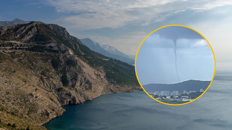 FOTO in VIDEO: Večje nevihte besnijo po Jadranu, v okolici Splita velika vodna tromba