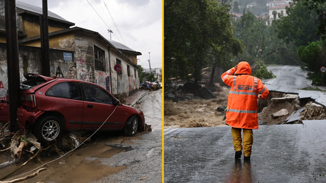 Apokaliptični prizori iz Grčije: poplave zgodovinskih razsežnosti uničevale infrastrukturo, avtomobile odnašalo morje