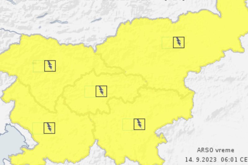 Arso izdal rumeno opozorilo za vso državo: Slovenijo je dosegla vremenska motnja (foto: Arso)