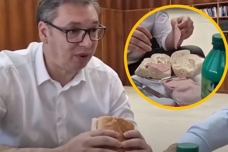 Poceni triki Aleksandra Vučića: pred televizijskimi kamerami "zmazal" sendvič s "pariško" in majonezo. Skoraj ... (VIDEO) (foto: YouTube/Glas Zapadne Srbije/posnetek zaslona)