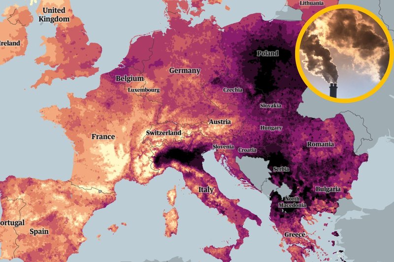 Zaskrbljujoče: 98 odstotkov Evropejcev diha škodljiv zrak, zaradi katerega letno umre kar 400.000 ljudi (foto: Twitter/posnetek zaslona/Profimedia/fotomontaža)