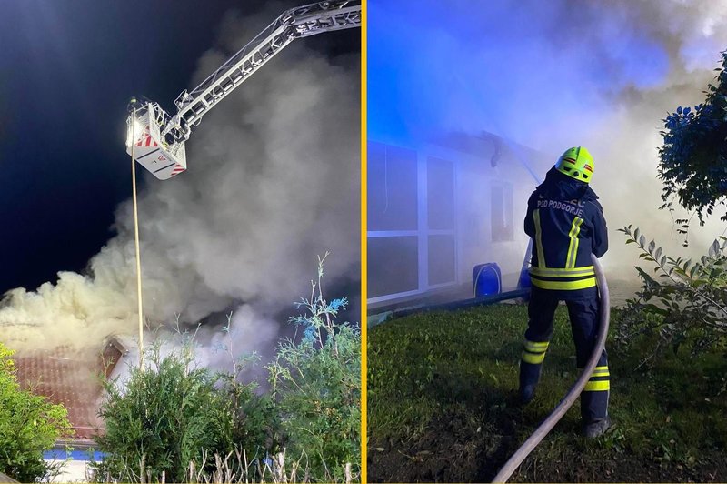 FOTO: Ogromen požar v Slovenj Gradcu gasilo 64 gasilcev, en se je huje poškodoval (foto: Facebook/ Prostovoljno gasilsko društvo Slovenj Gradec)