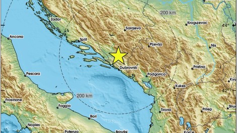 Balkan stresel močnejši potres, čutili so ga tudi v Dalmaciji