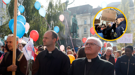 FOTO: V središču Ljubljane so se zbrali tako zagovorniki kot nasprotniki pravice do splava