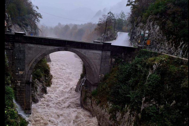 Žalosten pogled na našo smaragdno lepotico: "V teh dneh nikar na obisk" (foto: Boštjan Jazbec/FB/Neurje.si/posnetek zaslona)