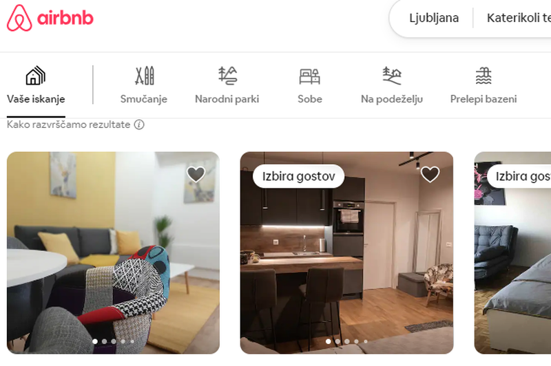 Pomeni to konec Airbnbja in Bookinga pri nas? (foto: Airbnb/posnetek zaslona)