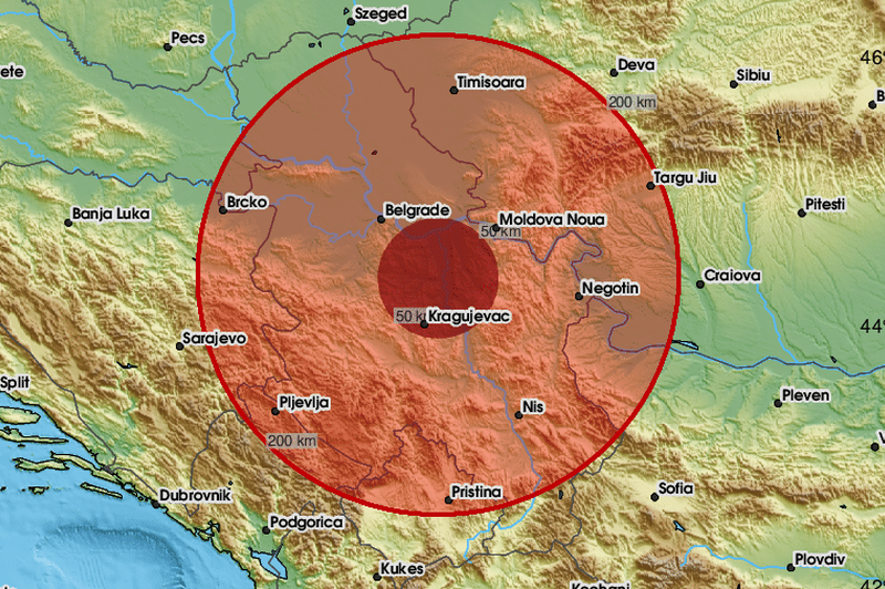 Srbijo stresel močnejši potres: prestrašeni prebivalci tekli iz stavb (foto: Twitter/LastQuake)