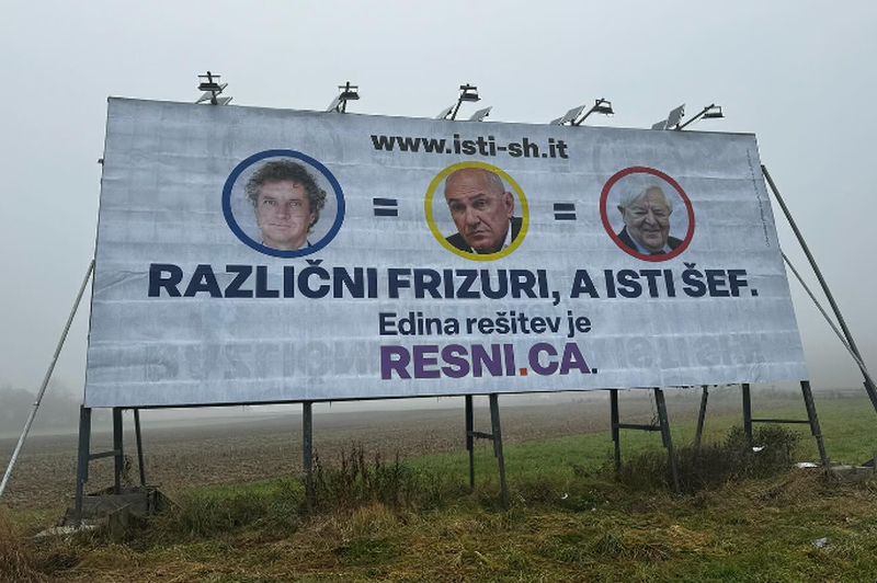 Plakat stranke resni.ca ob avtocesti. (foto: Zoran Stevanović/Resni.ca/Facebook)