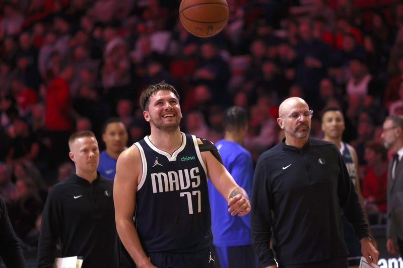 Dončić na gostovanju Dallas Mavericks v Portlandu. (foto: profimedia)