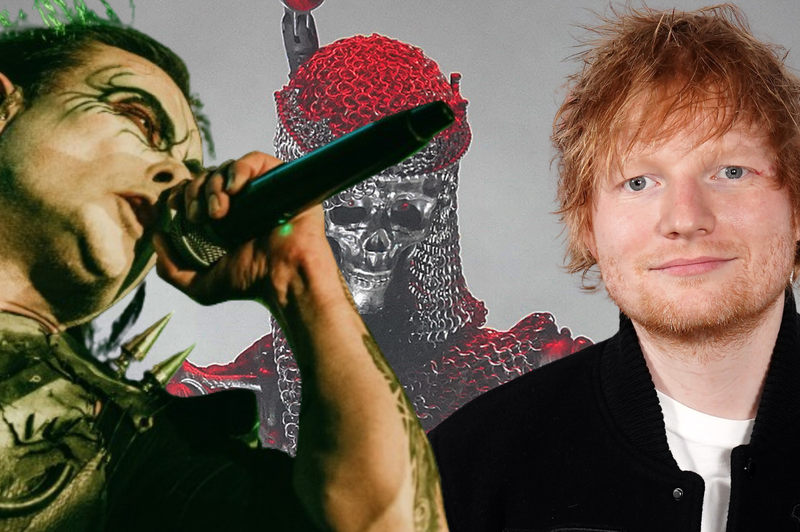 Česa takšnega ni pričakoval nihče: Ed Sheeran sodeluje z ekstremno težkometalno skupino, ki je znana po peklenskem videzu (foto: Profimedia/fotomontaža)