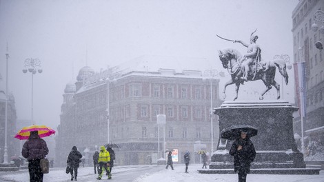 Zagreb Hrvaška zima sneg