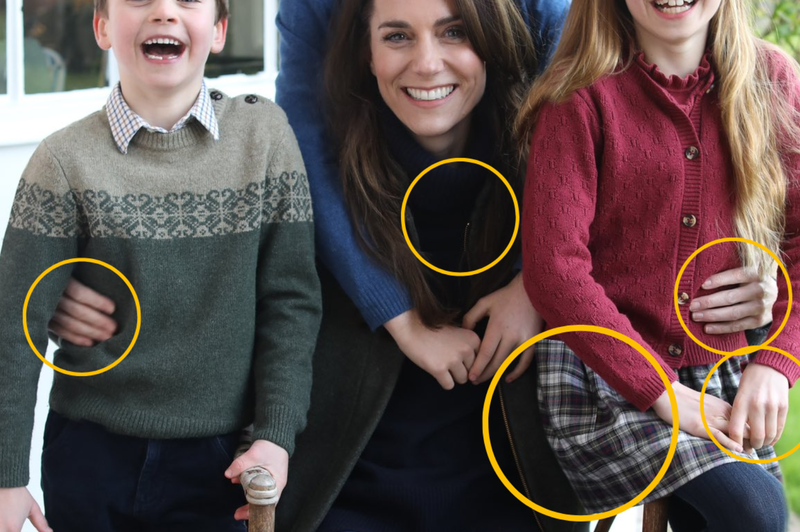 Kaj vse je narobe s fotografijo princese Catherine, ki je razburila javnost? Objavljamo podrobnosti (foto: X/The Prince and Princess of Wales/fotomontaža)