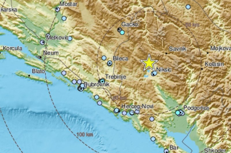 Prebivalce Črne gore presenetil potres, čutili so ga tudi v BiH in na Hrvaškem (foto: Twitter/LastQuake)