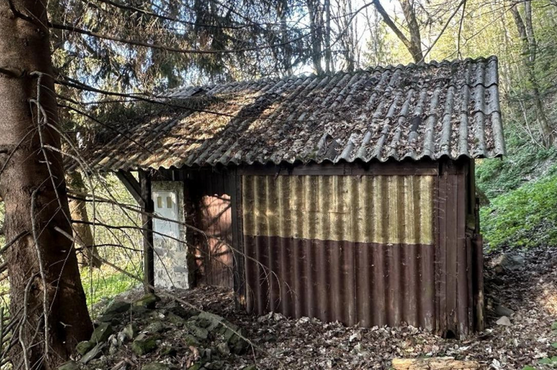 Saj ni res, pa je: bizaren nepremičninski oglas ponuja "bivalni" vikend, ki je v resnici zanemarjena in težko dostopna podrtija (foto: Nepremicnine.net)