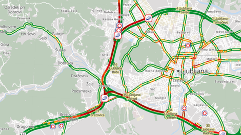 Ljubljanska obvoznica gneča promet