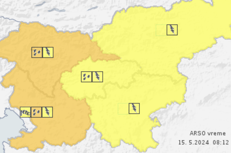 Pozor: Arso izdal oranžno opozorilo, tukaj bo najhuje (foto: Arso)