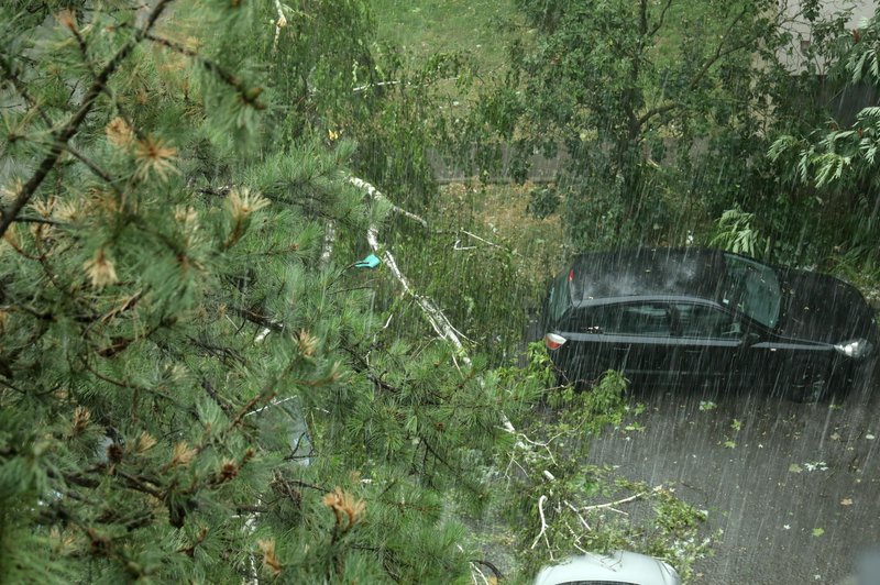 Česa takega ne pomnijo: veter je podiral drevesa in odkrival strehe, številni objekti so zaliti (foto: Bobo)