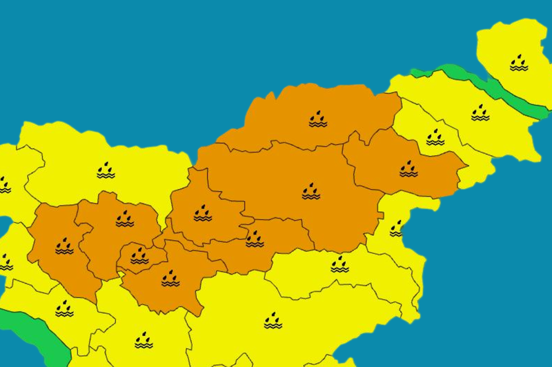 Vremenska situacija se zaostruje: Arso zaradi možnosti poplav izdal oranžno opozorilo (poglejte, kje bo najhuje) (foto: Facebook/Arso vode)