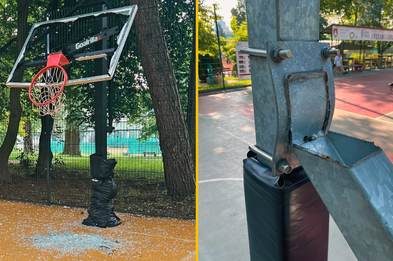 Vsega obsojanja vredno: vandali popolnoma uničili otroško košarkarsko igrišče Gorana Dragića (foto: Facebook/Šport Ljubljana)