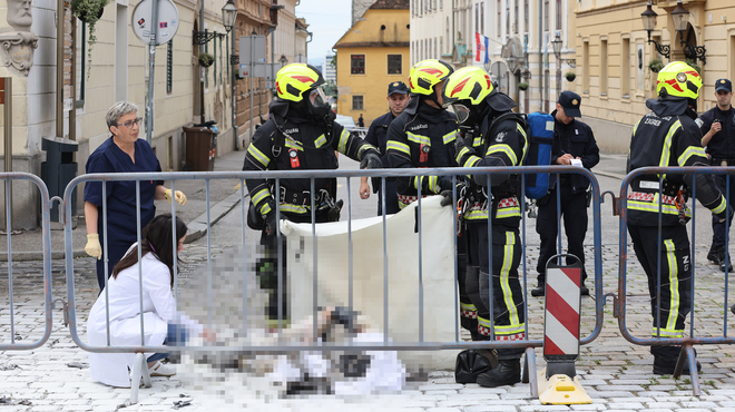 Znane nove podrobnosti o zdravstvenem stanju moškega, ki se je zažgal pred hrvaškim parlamentom (foto: Patrik Macek/Pixsell/Bobo)