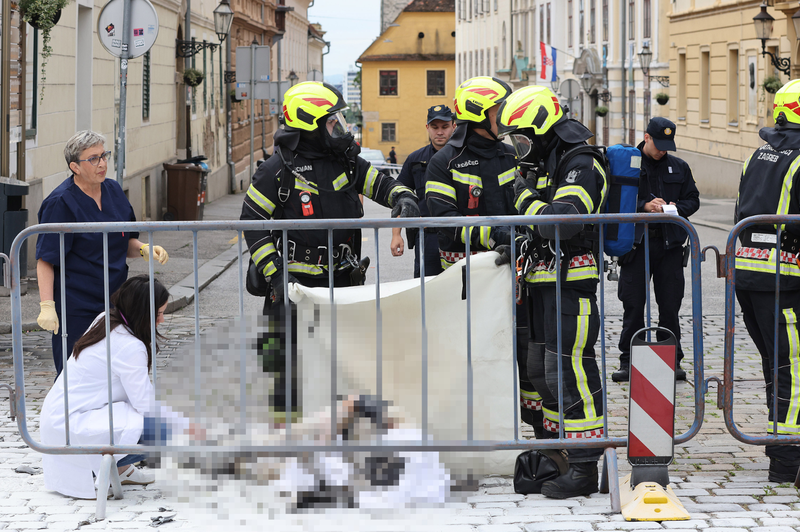 Znane nove podrobnosti o zdravstvenem stanju moškega, ki se je zažgal pred hrvaškim parlamentom (foto: Patrik Macek/Pixsell/Bobo)