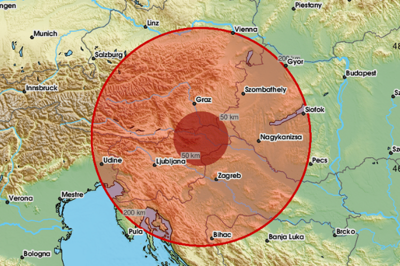 Slovenijo zopet streslo: "Potres se je konkretno čutil, vsi so prišli na ulice" (foto: EMSC)