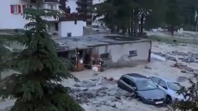 Nekatere evropske države v primežu hudih neurij: poplave, plazovi in močni nalivi (VIDEO) (foto: Omrežje X/posnetek zaslona)