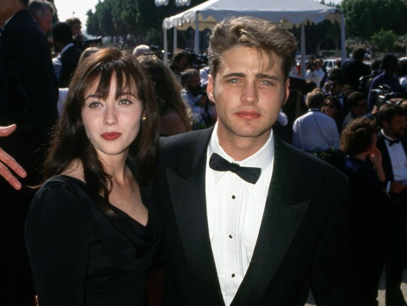 Jason Priestley in Shannen Doherty na 43. podelitvi nagrad Primetime Emmy, Pasadena Civic Auditorium, Pasadena, 25. avgusta 1991.