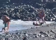 VIDEO: Drama na priljubljeni plaži, starši bežali z otroki, ki so jokali od šoka