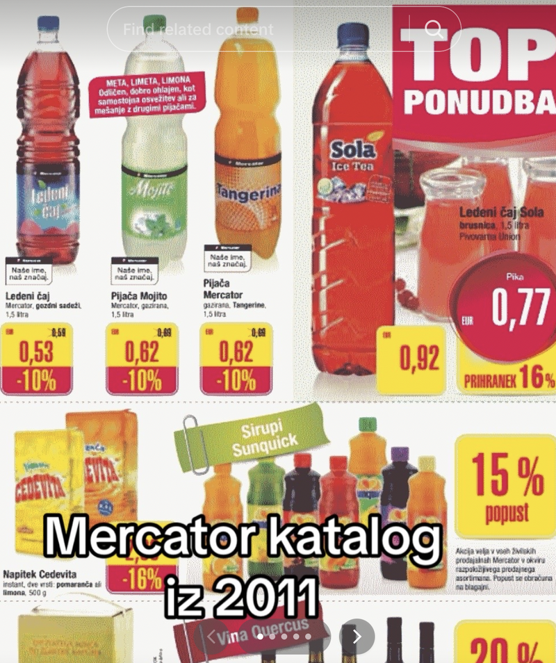 Star Mercatorjev katalog je bil objavljen na TikTok profilu Odkrita Slovenija.