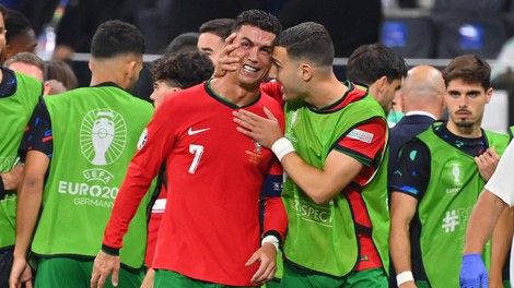 Cristiano Ronaldo solze jok Slovenija-Portugalska Euro 20254 evropsko prvenstvo v nogometu