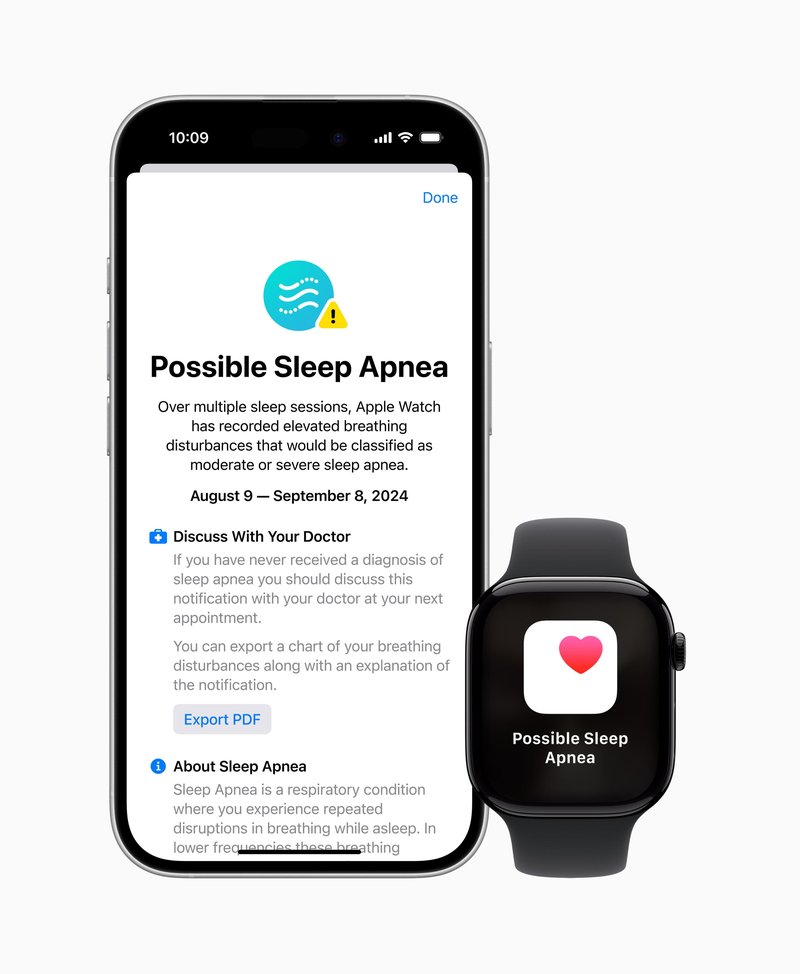 Apple Watch serija 10 bo lahko prepoznala spalno apnejo