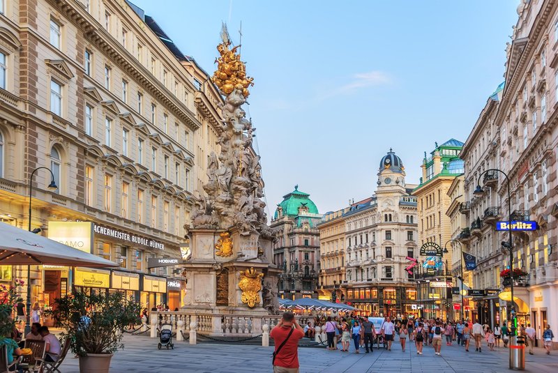 Stari center Dunaja, kjer je bivanje najdražje.