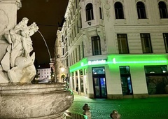 "Nezaslišano, kaj si dovolijo!": kdo bo odgovarjal za neonsko zeleni napis, ki kazi staro mestno jedro Ljubljane?