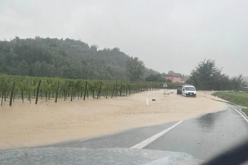 Vremenskih nevšečnosti še ni konec: reke hitro naraščajo, stanje je ponekod že alarmantno (FOTO in VIDEO) (foto: Facebook/Občina Brda)