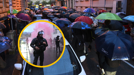 shod protest Palestina Izrael vojna Ljubljana, policija