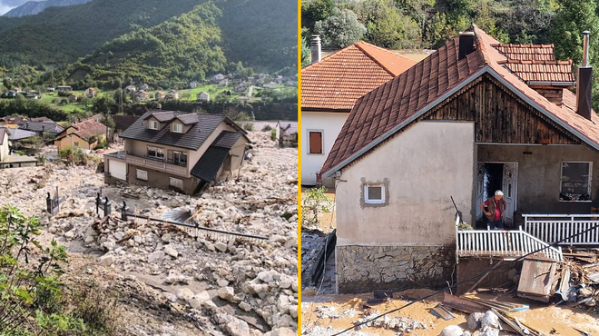 Apokaliptični prizori: voda je odnašala hiše, na ulicah preštevajo mrtve (FOTO in VIDEO) (foto: Denis Kapetanovic/Bobo/neurje.si)