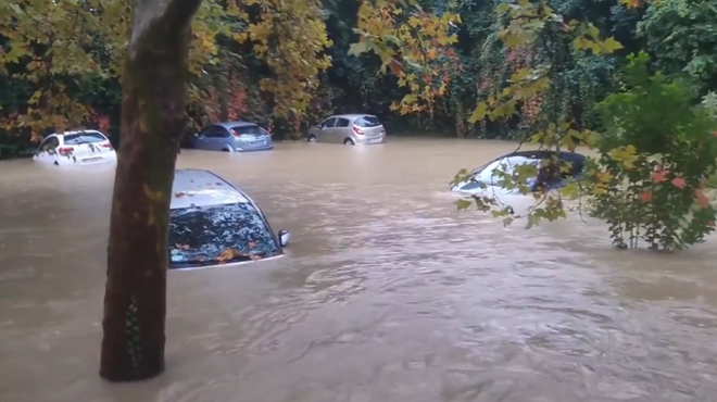 Pretresljivi prizori: ceste so se spremenile v reke, voda odnašala avtomobile (VIDEO) (foto: @hr_eventhunter Twitter)