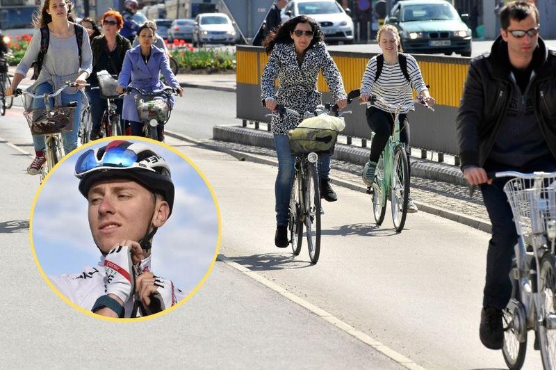 Ljubljanski kolesarki prekipelo: mestni "Pogačarji", umirite se, to ni Tour de France! (foto: Bobo/Profimedia/fotomontaža)