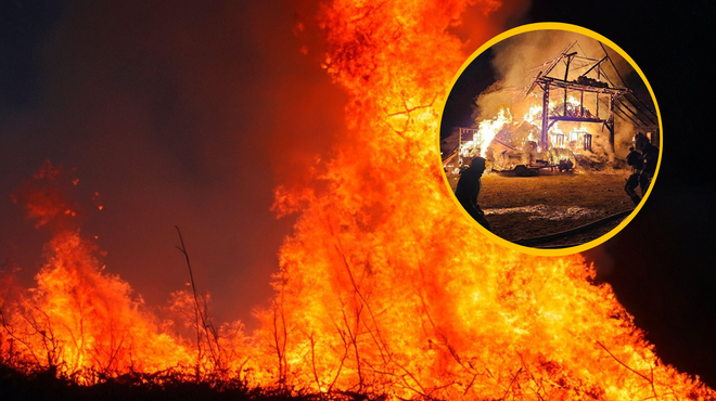 Grozljiv požar za sabo pustil opustošenje: na kraju sodelovalo več gasilskih društev, ena oseba poškodovana (foto: PGD Rimske Toplice/Profimedia)