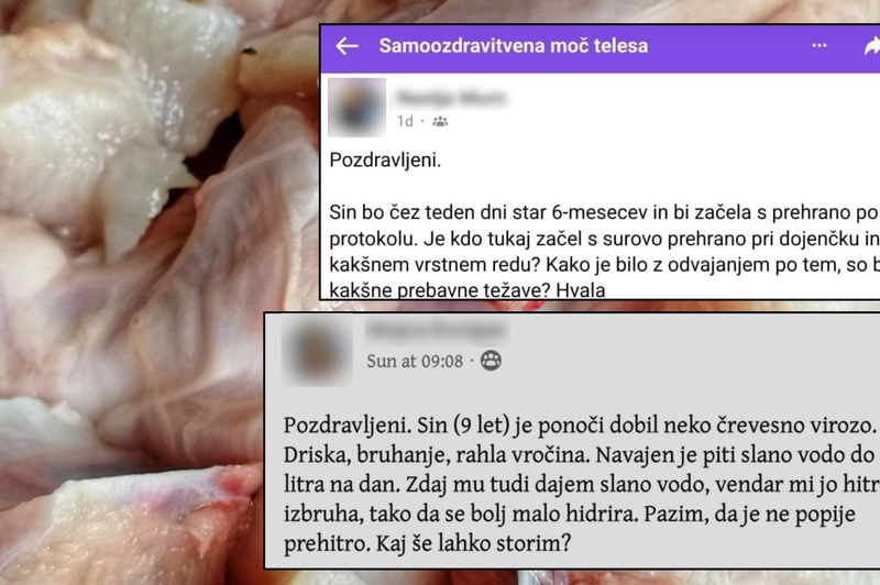 Bizarna dieta s surovim mesom in slano vodo: takšna prehrana lahko resno škodi vam in vašemu otroku (foto: Profimedia/Facebook/Samoozdravitvena moč telesa/fotomontaža)