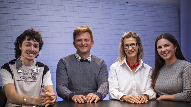 Anže Orešnik, David Razboršek, Ana Cergolj Kebler in voditeljica Živa Avžner (foto: Metropolitan)