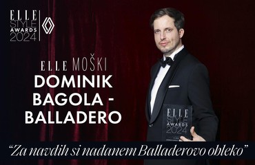 “Za navdih si nadanem Balladerovo obleko” | DOMINIK BAGOLA, ELLE MOŠKI 2024